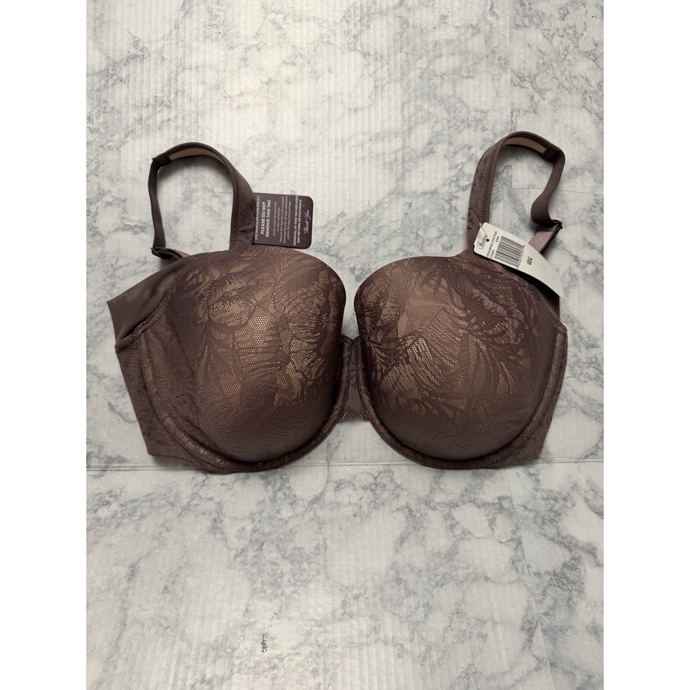 New PARAMOUR By Felina Jessamine Contour Side Smoothing Lace Bra 40G Purple